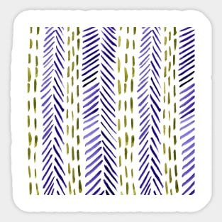 Abstract herringbone pattern - green and purple Sticker